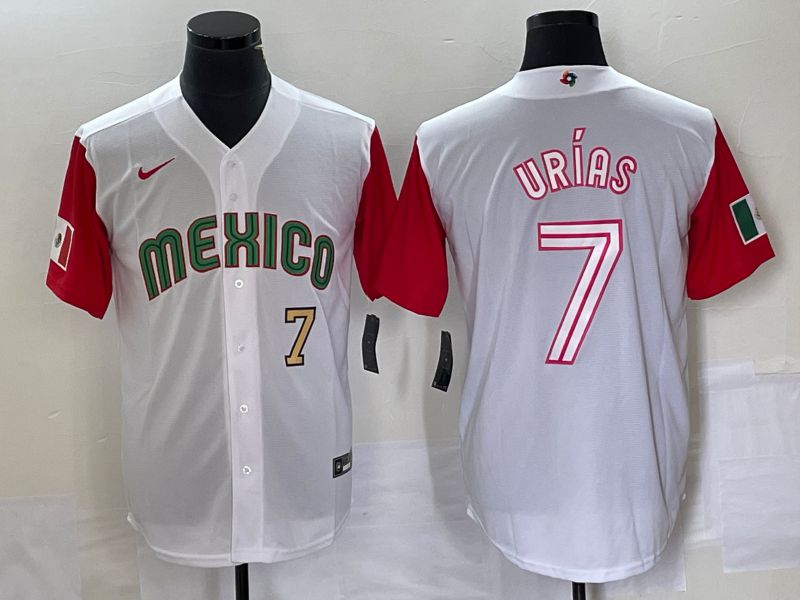 Men 2023 World Cub Mexico #7 Urias White white Nike MLB Jersey22